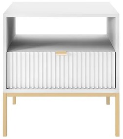 Noptieră NOVA 56x54 cm alb/auriu