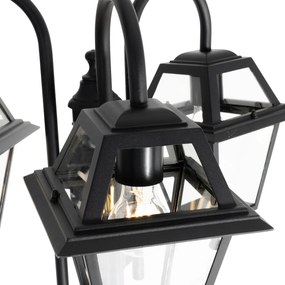 Lămpă clasică de exterior neagră 235 cm 3 lumini IP44 - Berta
