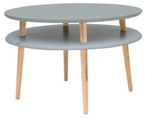 Masă de cafea cu picioare din lemn Ragaba UFO, Ø 70 cm, gri închis