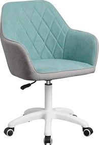 Scaun birou SANTY, verde menta/gri, metal/stofa, 60x62x85/100 cm