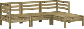 vidaXL Canapea de grădină 3 locuri/taburet, lemn de pin tratat