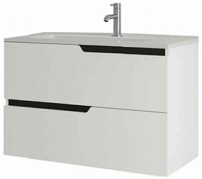 Mobilier pentru lavoar incastrat 80 cm, alb mat, Fluminia Bari 80 Alb