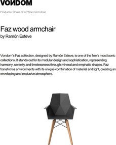 Set de 4 scaune cu brate de interior design modern premium FAZ CHAIR lemn 54294