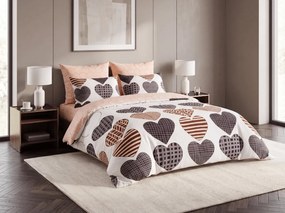 Lenjerie de pat din microfibra flanel STRIPE HEART colorata Dimensiune lenjerie de pat: 70 x 90 cm | 140 x 200 cm