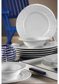 Set de veselă, 24 piese, porțelan alb