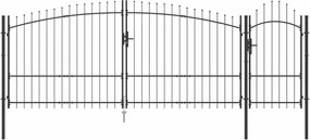 vidaXL Poartă de grădină cu blocare Gri 150 x 400 cm Oțel