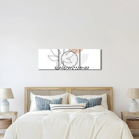 Tablou - Linie de artă flori N⁰3 (cu ceas) (90x30 cm)