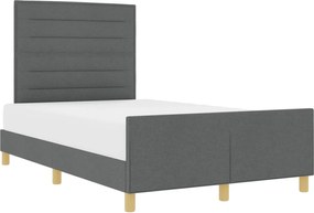vidaXL Cadru de pat cu headboard Gri închis 160 x 200 cm țesătură