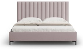 Pat matrimonial roz deschis tapițat cu spațiu de depozitare și somieră 160x200 cm Casey – Mazzini Beds
