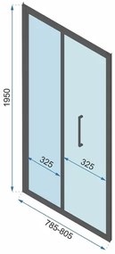 Paravan de dus tip Walk-in Rea Rapid Fold 80x195 cm profil auriu