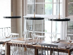 Lustra LED design scandinav diametru 43cm Asteria medium - anthracite grey/ auriu