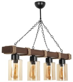 Lustră suspendată pe lanț JASMIN 4xE27/40W/230V maro/bej