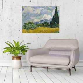 Tablou - Vincent van Gogh, Wheat Field with Cypresses, reproducere (70x50 cm)