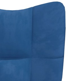 Scaun de relaxare, albastru, catifea 1, Albastru, Fara suport de picioare