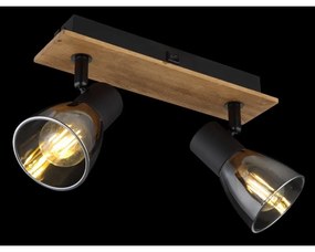 Aplica de perete / tavan cu 2 spoturi directionabile design modern CLAUDE negru, maro