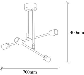 Lustră pe tijă FLOWER 4xE27/40W/230V