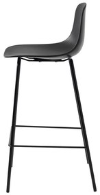 Scaun de bar negru din plastic (înălțime șezut 67,5 cm) Whitby – Unique Furniture