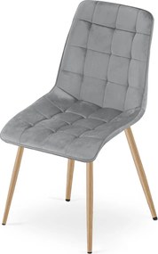 Scaun de masa SPLIT VELVET, gri deschis