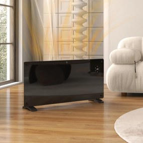 HOMCOM Radiator Electric cu Temperatură Reglabilă, Protecție la Supraîncălzire și Telecomandă, 87x21,5x44,5 cm, Negru | Aosom Romania