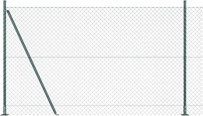 vidaXL Stâlp de gard. Verde 10 x 1,5 m (plasă de 40 x 40 mm)