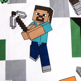 Lenjerie de pat pentru copii din microfibră pentru pat de o persoană 140x200 cm Minecraft – Jerry Fabrics