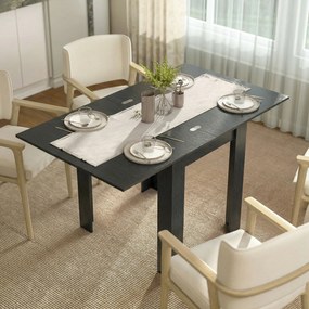 HOMCOM Masă Extensibilă de Sufragerie 4-6 Persoane, Negru | Aosom Romania