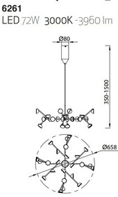 Lustra LED design modern ADN alb Medium