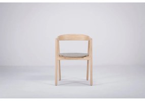 Scaun din lemn masiv de stejar Gazzda Muna, gri