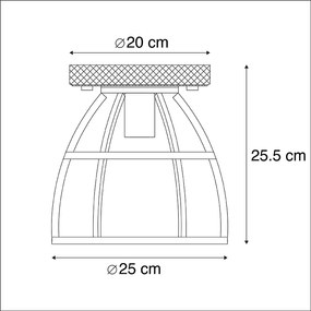 Plafoniera inteligentă gri închis cu lemn incluzând WiFi E27 - Arthur