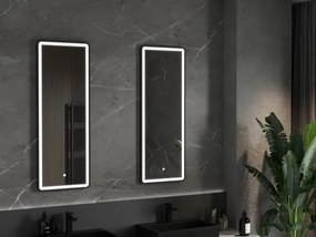 Mexen Coro oglindă de baie iluminată 45 x 120 cm, LED 6000K, anti-aburire, ramă neagră - 9817-045-120-611-70