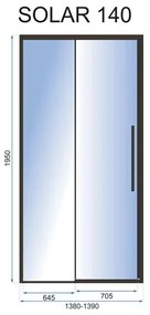 Usa de nisa culisanta Rea Solar 140 cm sticla 6 mm negru