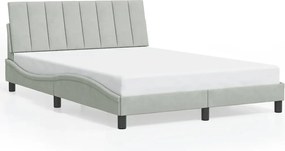 vidaXL Cadru de pat fără saltea, Hanko, gri deschis, 140x200 cm, catifea