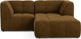 Colțar galben muștar cu tapițerie din catifea (cu colț pe partea dreaptă/cu șezlong) Aloha – Makamii