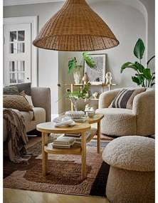 Taburet bej cu tapițerie din țesătură bouclé Bocca – Bloomingville