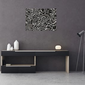 Tablou pe sticlă - Abstractizare metalică (70x50 cm)