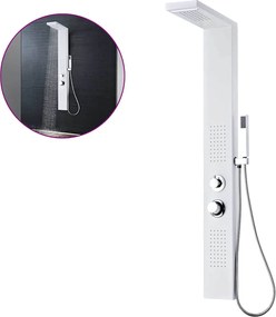 vidaXL Sistem panel de duș din aluminiu, alb mat