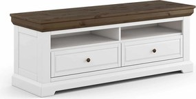 Comodă TV lemn masiv nuc Iris Alb/, 169 × 42 × 63 cm