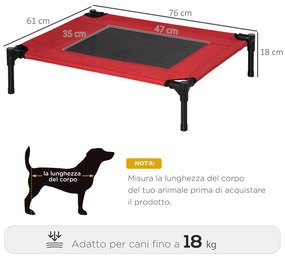 PawHut Saltea Estivală Pliabilă pentru Câini, Pat Confortabil Exterior/Interior, Roșu, 76x61x18cm | Aosom Romania