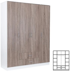 Dulap Miami 160x205 cm stejar York-alb