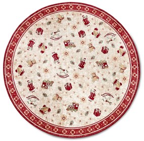 Covor roșu rotund din amestec de bumbac ø 200 cm cu model de Crăciun Toy's Delight Red Christmas – Villeroy&amp;Boch