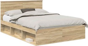 vidaXL Cadru de pat cu headboard Sonoma 160 x 200 cm Lemn compozit