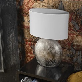 ONLI - Lampă de masă CERAMICA 1xE27/15W/230V 51 cm argintie/albă