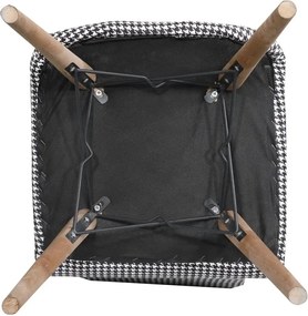 Set masa extensibila cu 6 scaune tapitate Homs cristal alb-mustar 170 x 80 cm