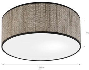 Plafonieră SIRJA, 2 x E27, 15 W, 230 V, Ø 35 cm, maro