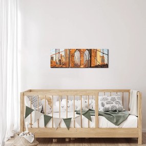 Tablou - Podul Brooklyn (cu ceas) (90x30 cm)