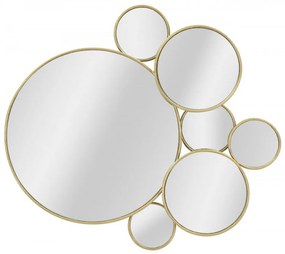 Set 7 oglinzi decorative aurii cu rama din metal, 81x73x7,5 cm, Glam Mauro Ferretti