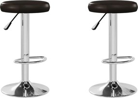vidaXL Scaune de bar, 2 buc., maro, piele ecologică