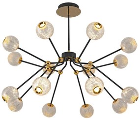 Lustru LED GELA pe tijă 16xLED/5W/230V 3000K negru/auriu