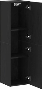 vidaXL Dulap pentru TV pe Perete Stejar Negru 30,5 x 30 x 110 cm