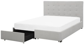 Pat matrimonial 160 cm ROLLA (cu spațiu de depozitare) (cu somieră) (gri deschis). 1007487
